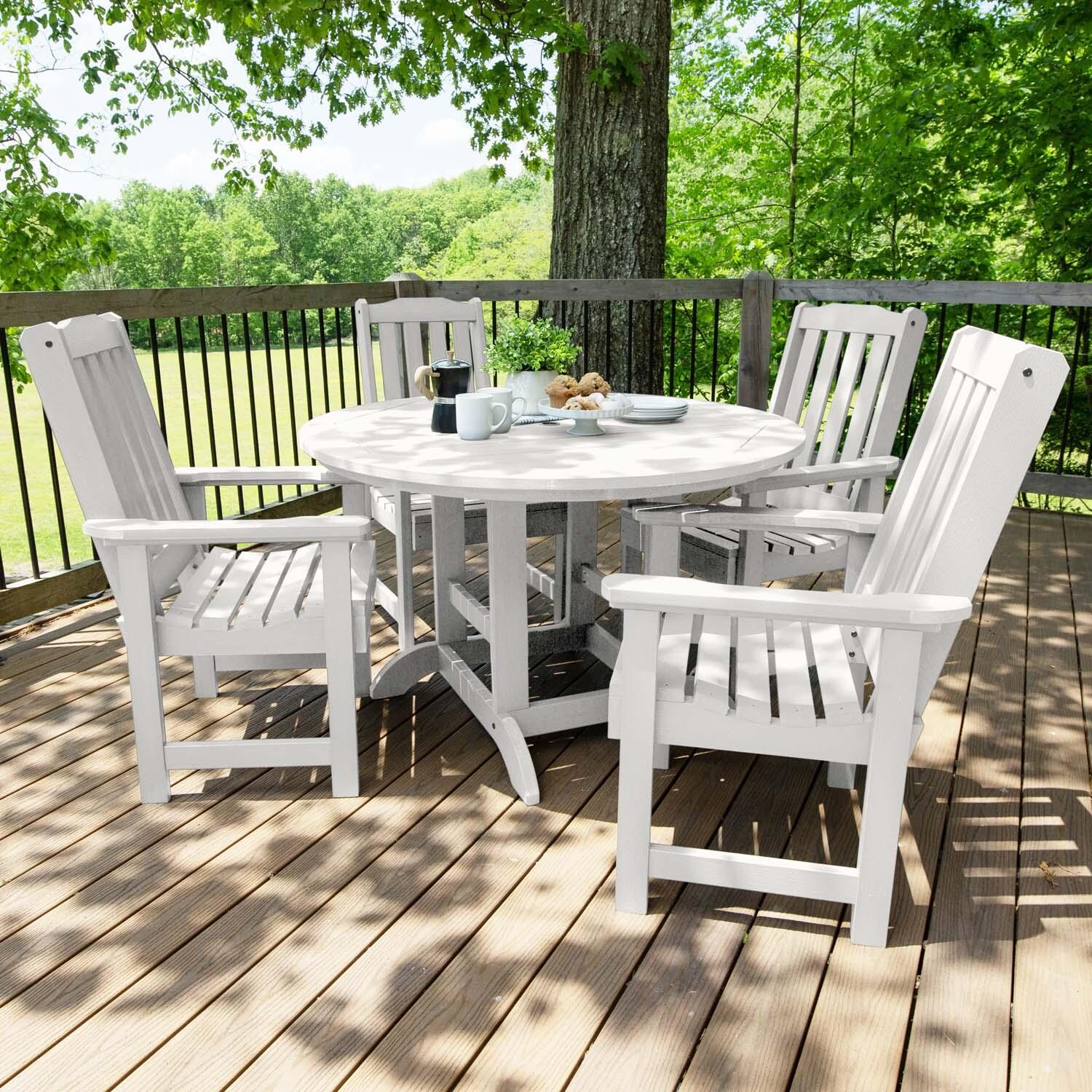Hart Lane 5 Pc Set Recycled Plastic Dining Set In White By Lakeview - Lifestyle thumbnail