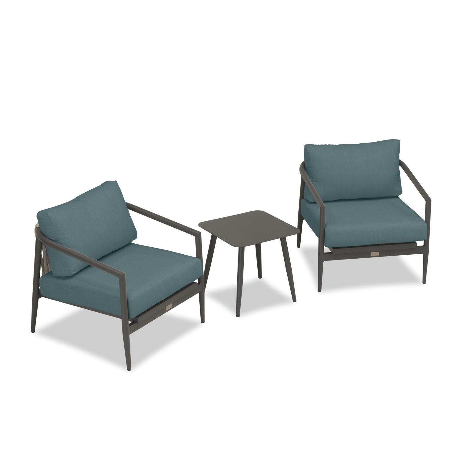 Lakeview Midnight Cove 3 Pc Aluminum Club Chair Seating Set in Slate/Pebble Gray/Cast Lagoon - Top - White Background thumbnail