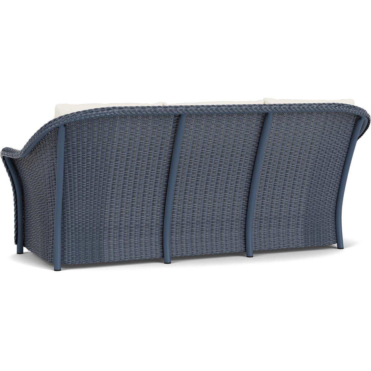 Lloyd Flanders Weekend Retreat Sofa in Denim Blue Finish W/ Sailcloth Salt Fabric - Back Left thumbnail