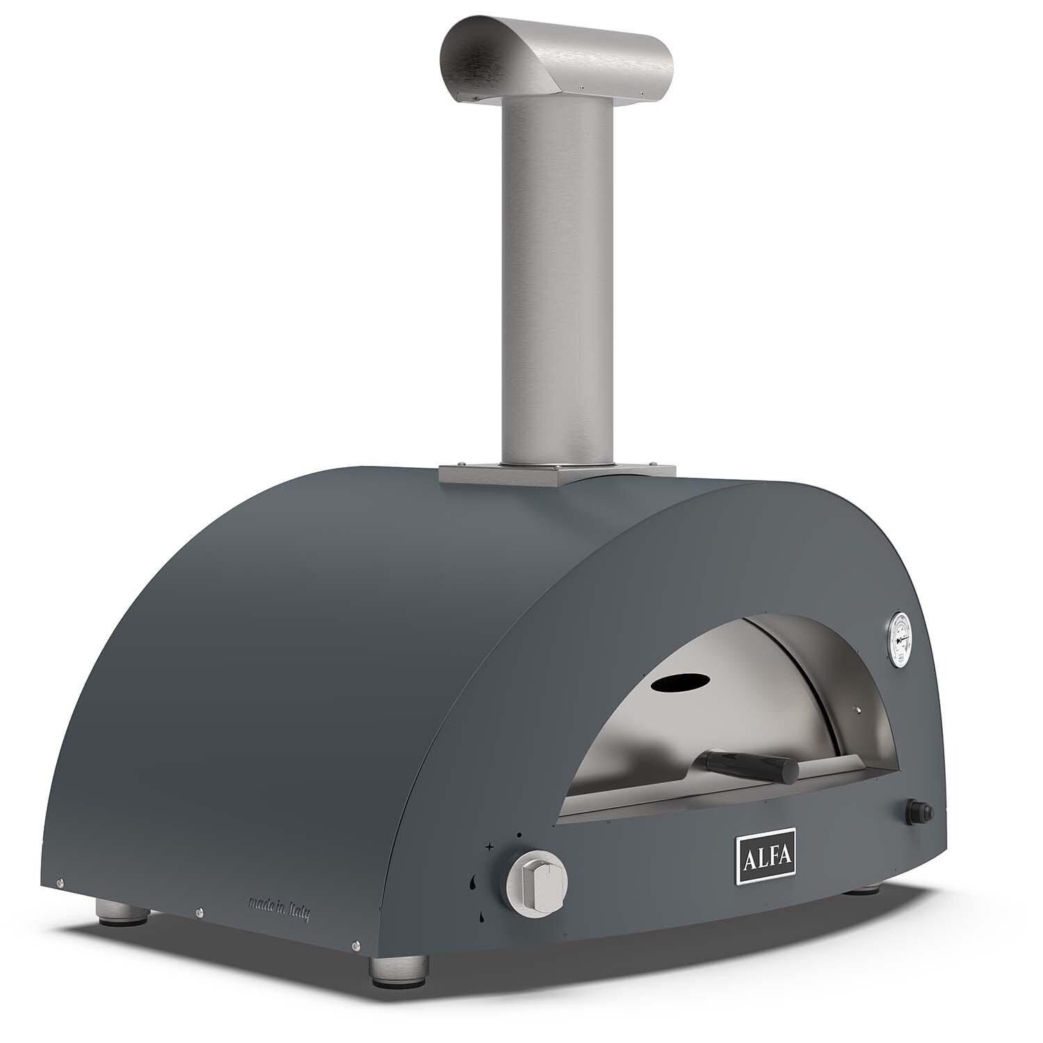 Alfa FXMD-2P-GGRIA-U Moderno 2 Pizze Propane Pizza Oven - Anthracite Grey - Left Angled View - White Background thumbnail