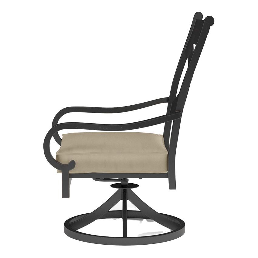 Monterey Swivel Dining Arm Chair in Copper/Linen Stone w/ Selt Welt by Sunset West - Side View - White Background thumbnail