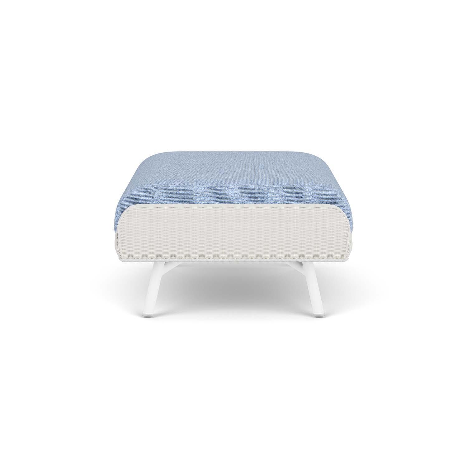 Lloyd Flanders Essence Ottoman W/Demo Skyway Fabric - Matte White Finish - Side thumbnail