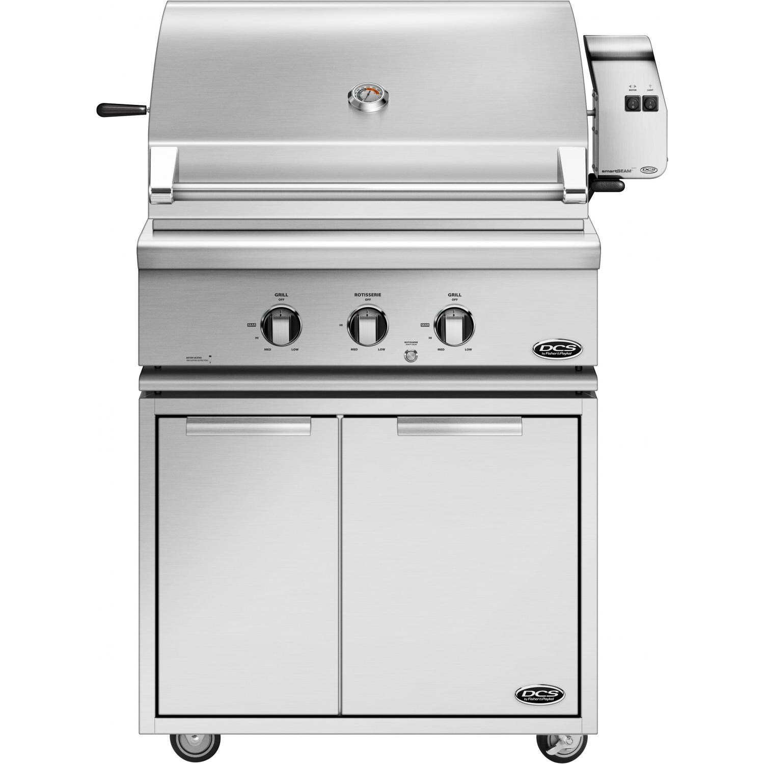 DCS Series 7 Traditional 30Inch Propane Gas Grill With Rotisserie On