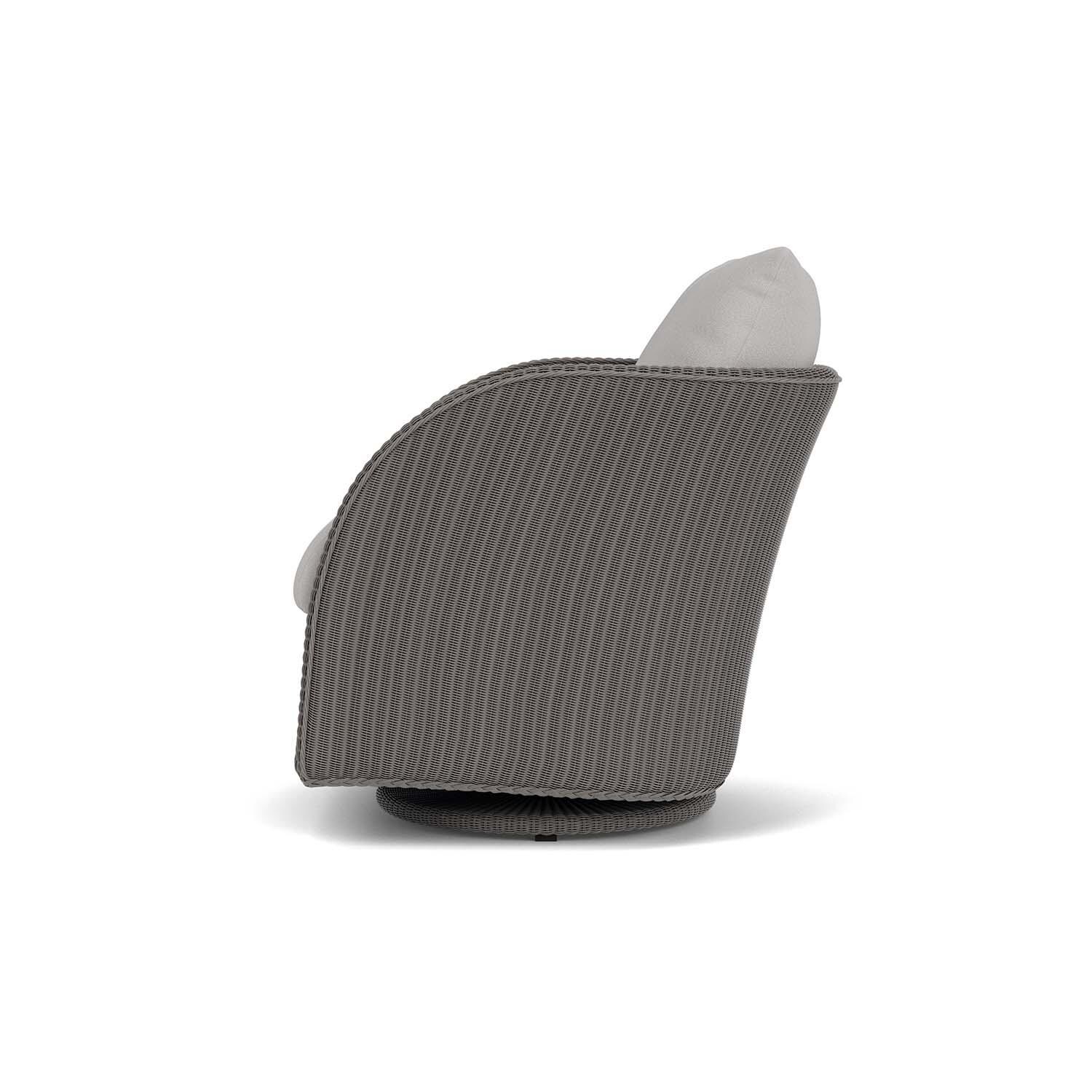 Lloyd Flanders Essence Swivel Glider Lounge Chair W/Tundra Dove Fabric - Pewter Finish - Side thumbnail