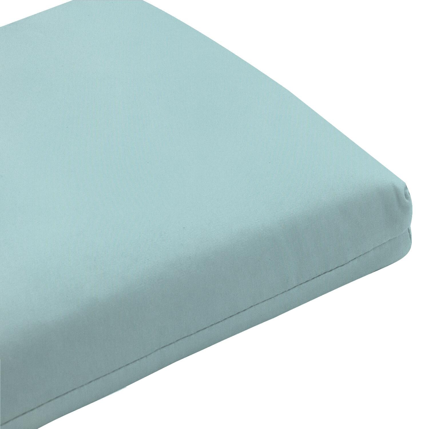 Sunbrella Canvas Glacier Large Outdoor Replacement Bench Cushion W/ Knife Edge By UltimatePatio.com - Corner Detail thumbnail