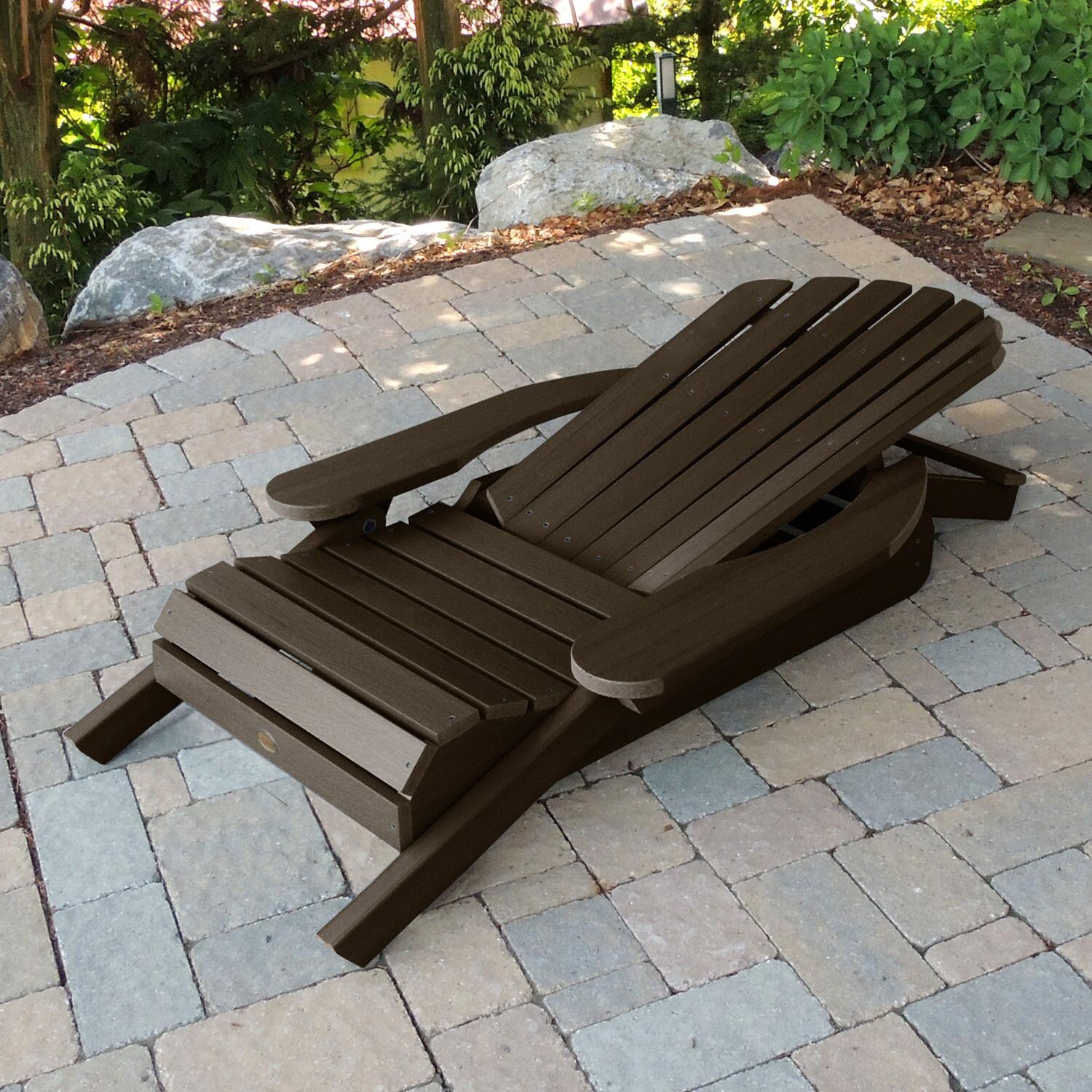 Lakeview Dream Bay Folding & Reclining Adirondack Chair - Weathered Acorn - Folded - Lifestyle thumbnail