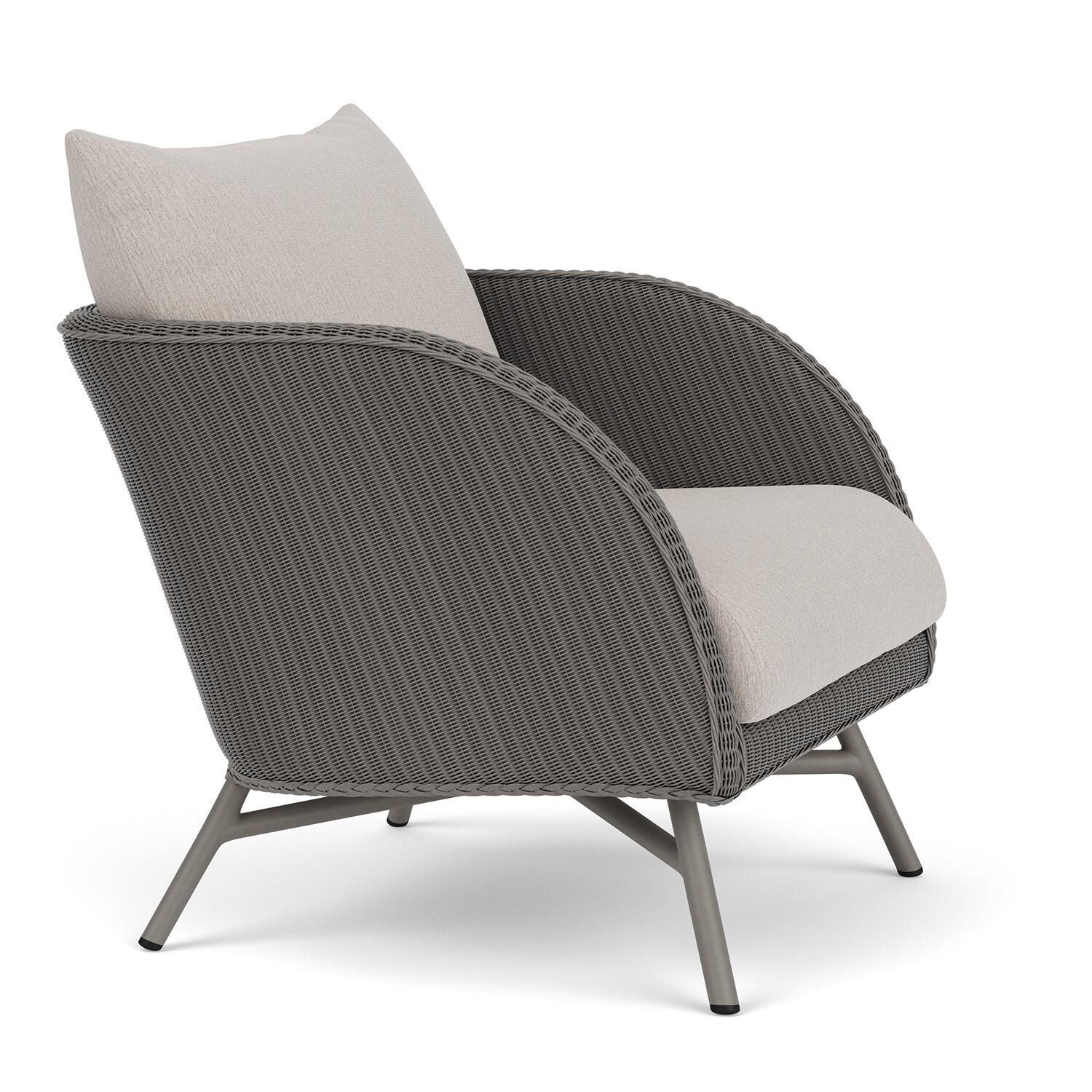 Lloyd Flanders Essence Lounge Chair W/Remy Cloud Fabric - Pewter Finish - Angled thumbnail