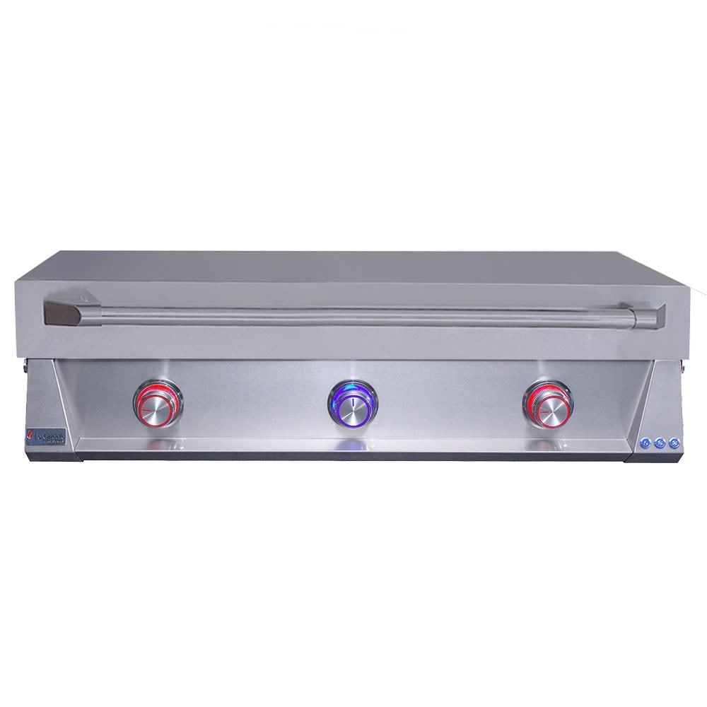 Le Griddle Pro Series 105 42-in 3 Burner Built-In Natural Gas Flat Top Grill w/ 6mm Plate & Lid - OML105P6