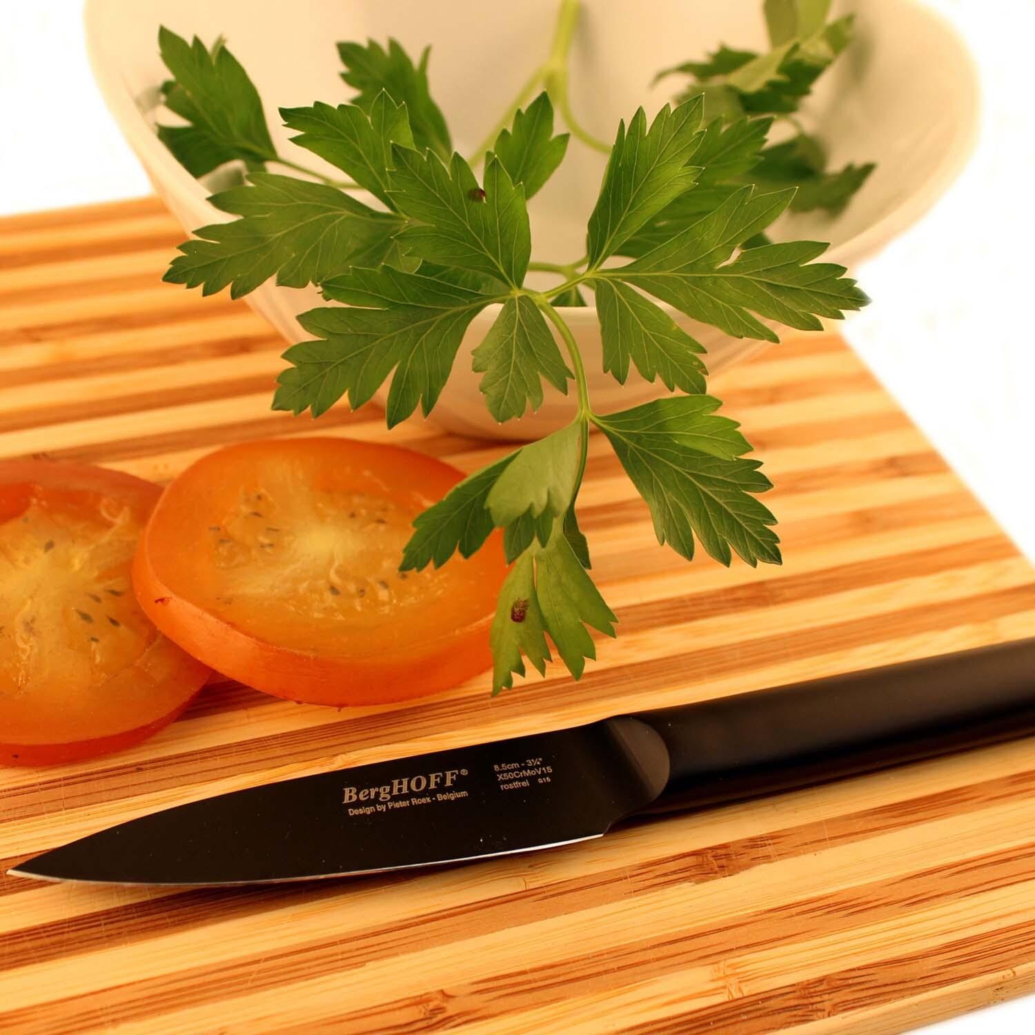 BergHOFF Ron 2 Pc Vegetable & Paring Knife Set - Black - Logo - Detail thumbnail