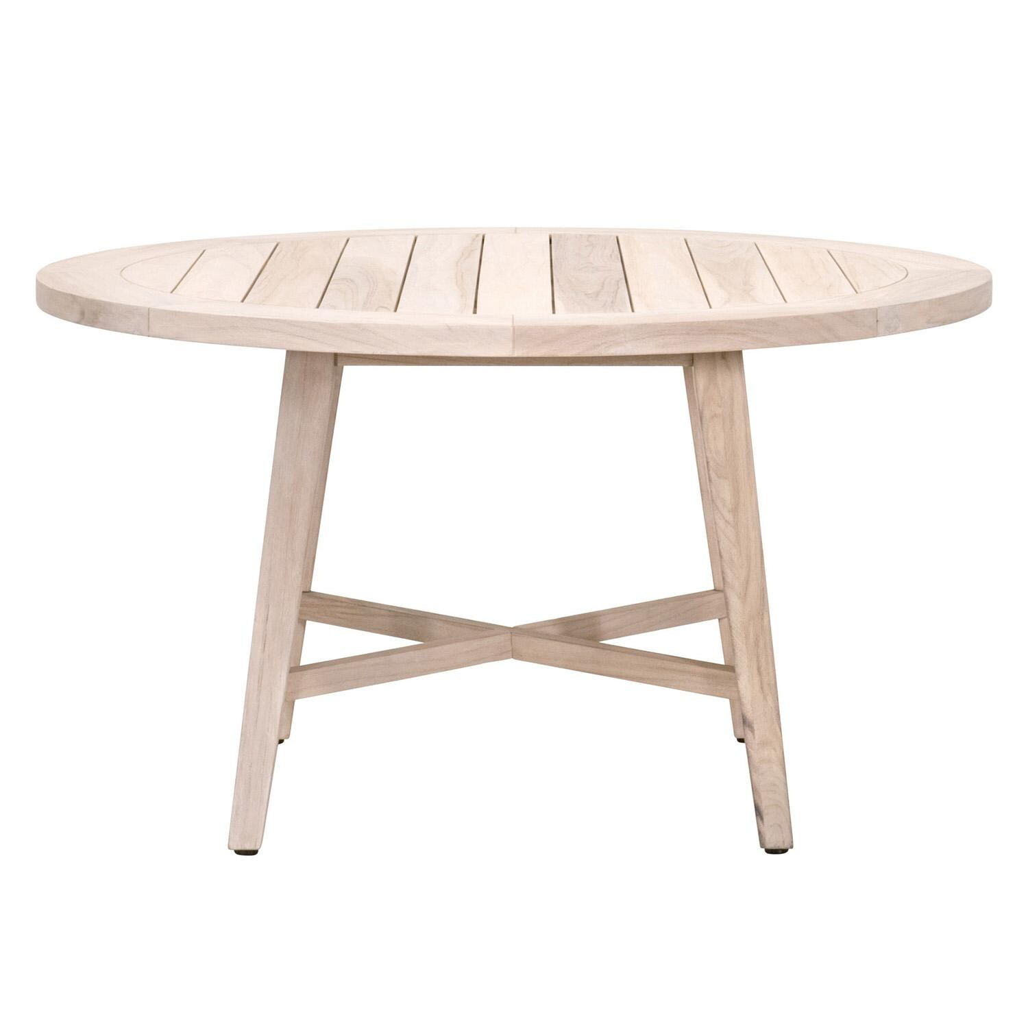 Lakeview Rustic Bay 54 Inch Gray Teak Round Dining Table thumbnail