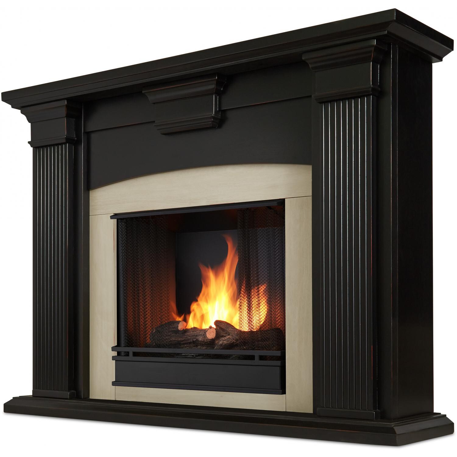 Real Flame Adelaide 51Inch Gel Fireplace With Mantel Blackwash