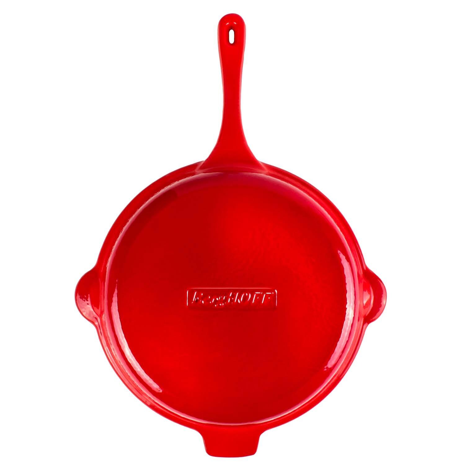BergHOFF 10-in Neo Cast Iron Fry Pan - Red - Bottom View - White Background thumbnail