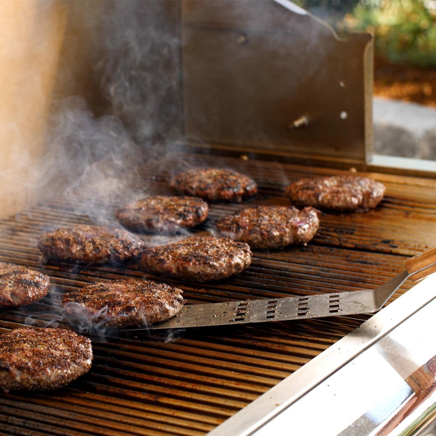 PGS S36TNG T-Series Commercial 39-Inch Built-In Natural Gas Grill With Timer - Grilling Burgers