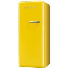 Smeg 9.22 Cu. Ft. Left Hinge Retro Style Refrigerator / Freezer - Yellow FAB28UYWL1