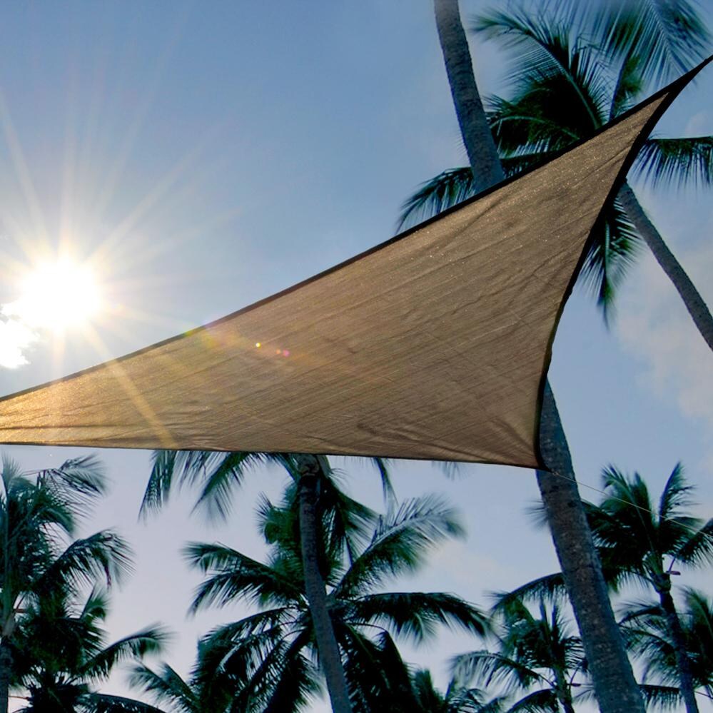 ShadeLogic Sun Shade Sail Heavy Weight 16 Foot Triangle - Sand Outdoor Shade thumbnail
