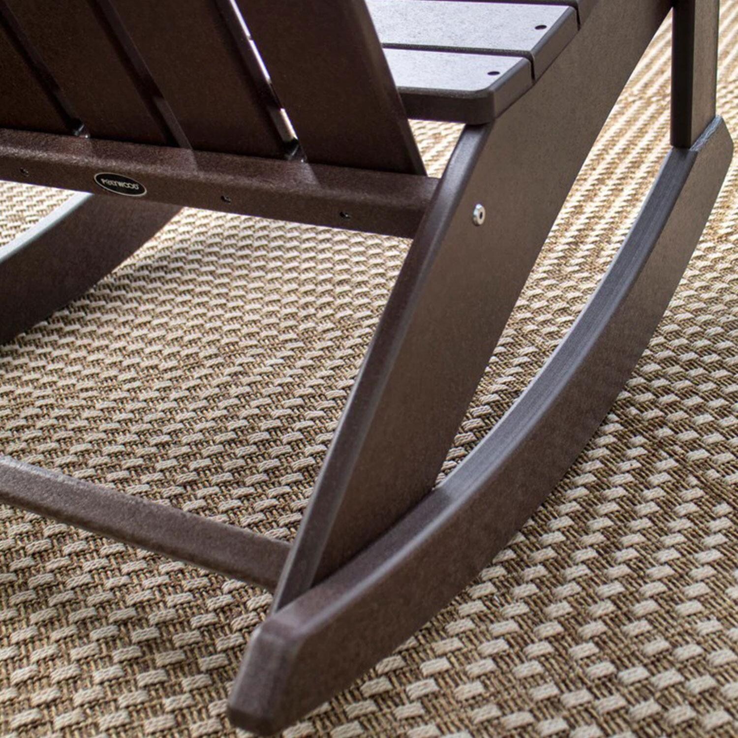 POLYWOOD PWS408-1-BL Vineyard 3-Piece Adirondack Rocking Chair Set in Black - Legs - Shown in Mahogany finish - Detail thumbnail