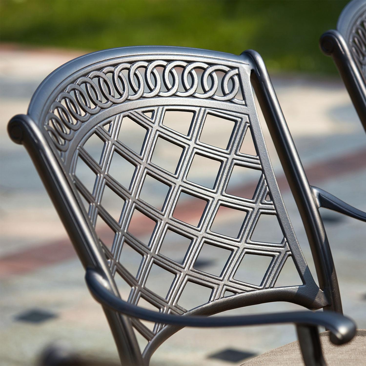 Darlee Sedona 4-Person Patio Party Bar Set - Antique Bronze - Back Rest - Detail thumbnail