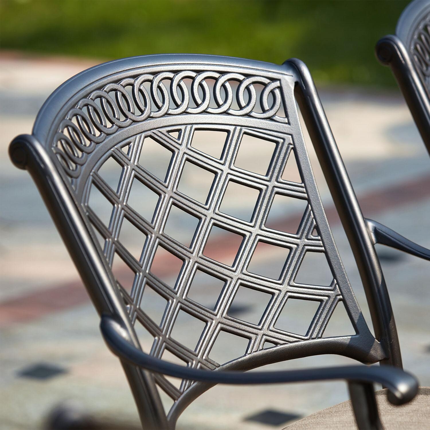Darlee Sedona 4-Person Patio Party Bar Set - Antique Bronze - Back Rest - Detail thumbnail
