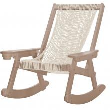 Pawleys Island Coastal DuraCord Patio Rope Rocking Chair - Oatmeal - Weatherwood Frame image
