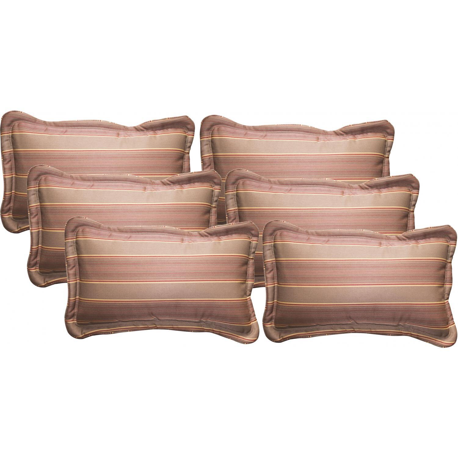 Darlee DL31-RP-6 Multi Striped 6 Piece 19 X 12 Throw Pillow Set thumbnail