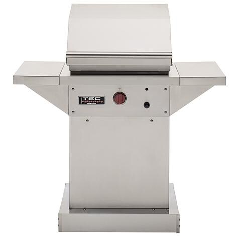 TEC Patio FR 26-Inch Freestanding Infrared Natural Gas Grill On Stainless Pedestal W/ Red Knobs thumbnail