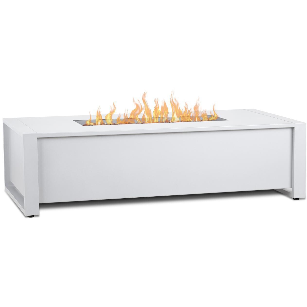 Lakeview Outdoor Designs SC-6340LP-WHT Lafitte 52-Inch Rectangle Propane Gas Fire Table - Flames thumbnail