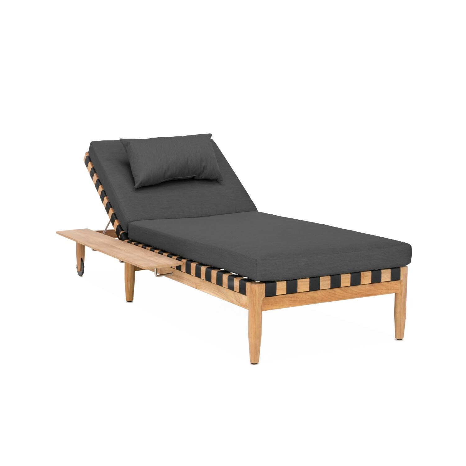 Teak + Table Ibiza Chaise Lounge in Carbon - White Background thumbnail