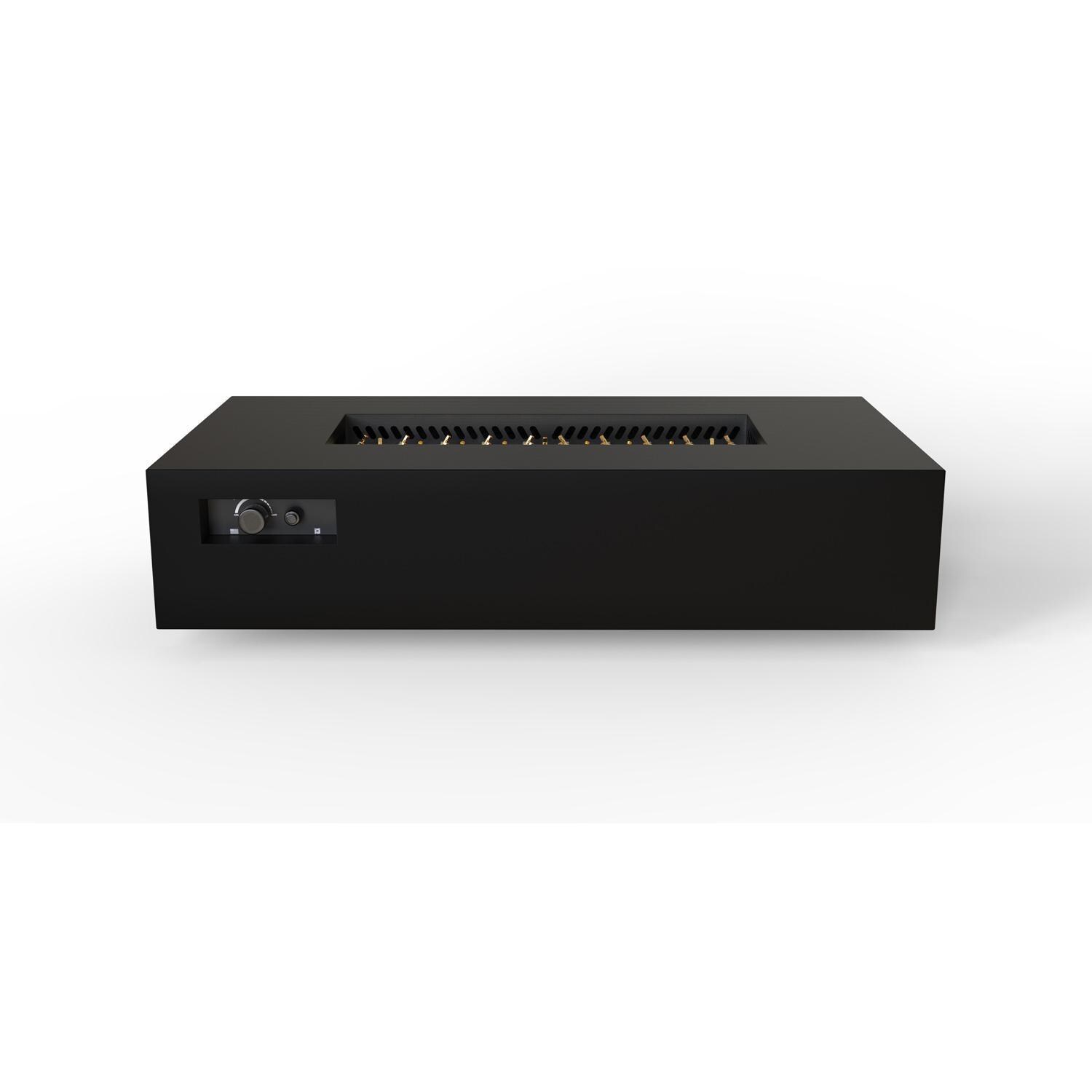 AON 72 Inch Rectangular Powder Coated Steel Propane Fire Pit in Black by Warming Trends