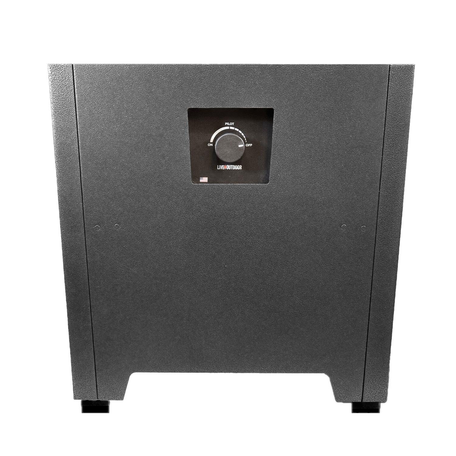 Firestorm 18 Inch Square Powder Coated Steel Propane Fire Pit in Gray by Live Outdoor