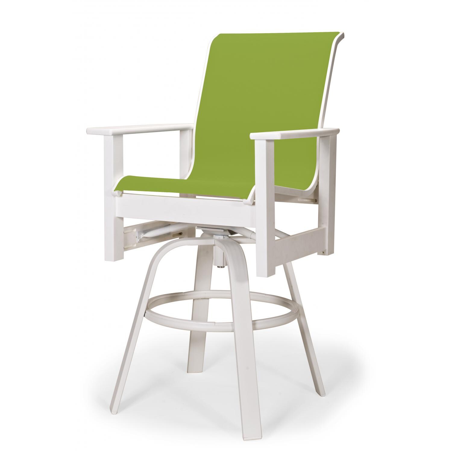 Leeward MGP Outdoor Swivel Bar Stool With Sling Seating By Telescope