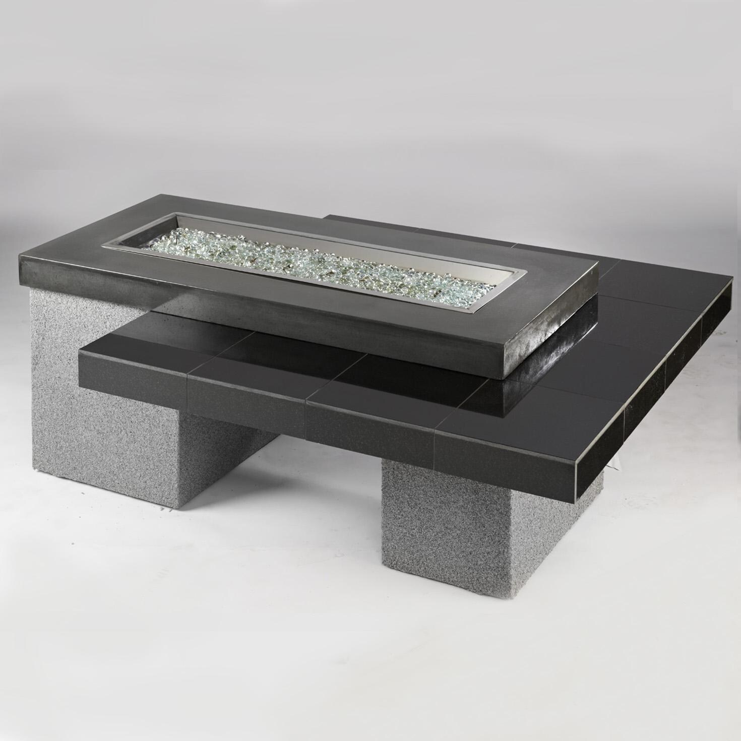 Lakeview Outdoor Designs Emfield Linear Gas Fire Pit Table - Black - No Flame - Lifestyle thumbnail