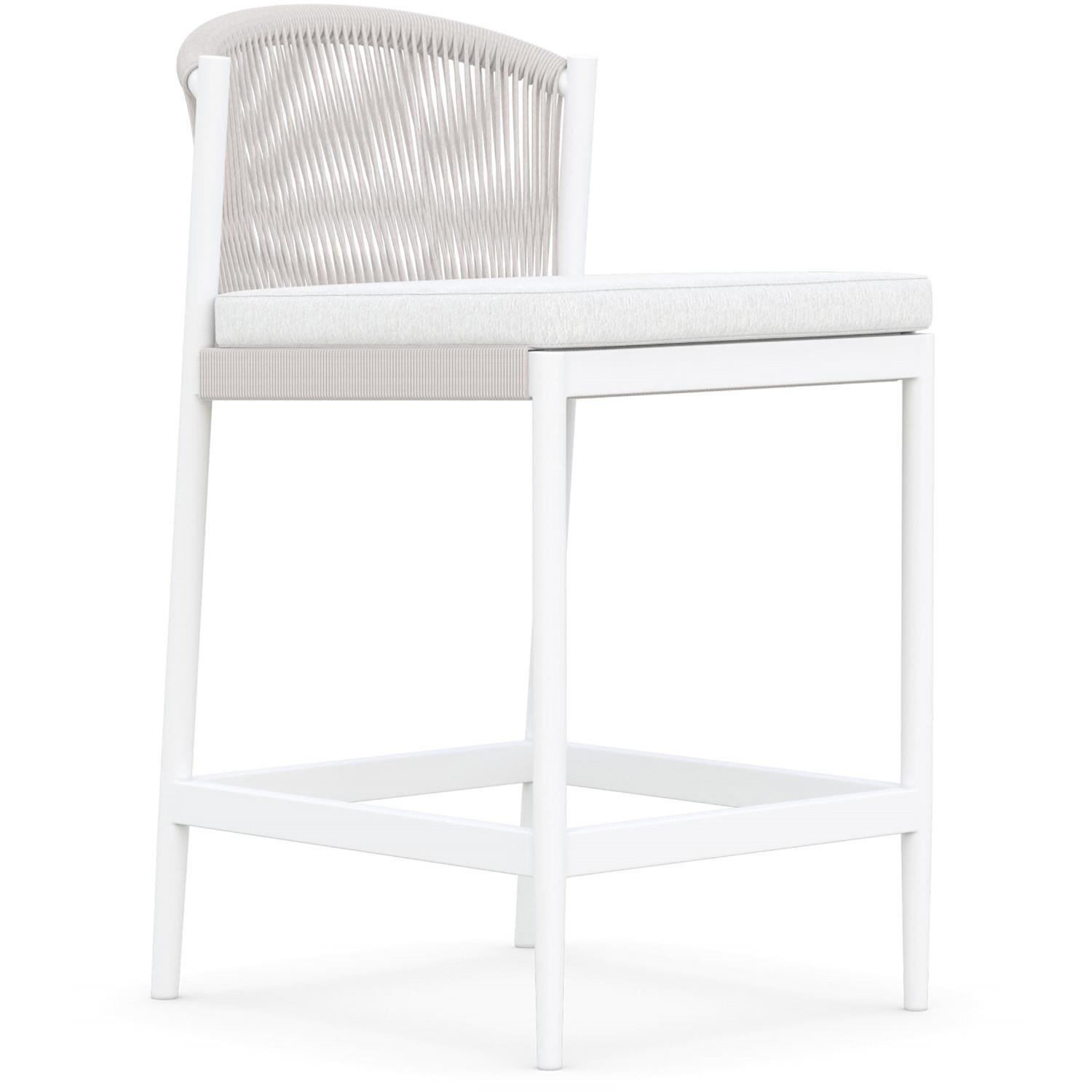 Azzurro Living Catalina Woven Rope Counter Stool in Sand/Cloud - Angled - White Background thumbnail