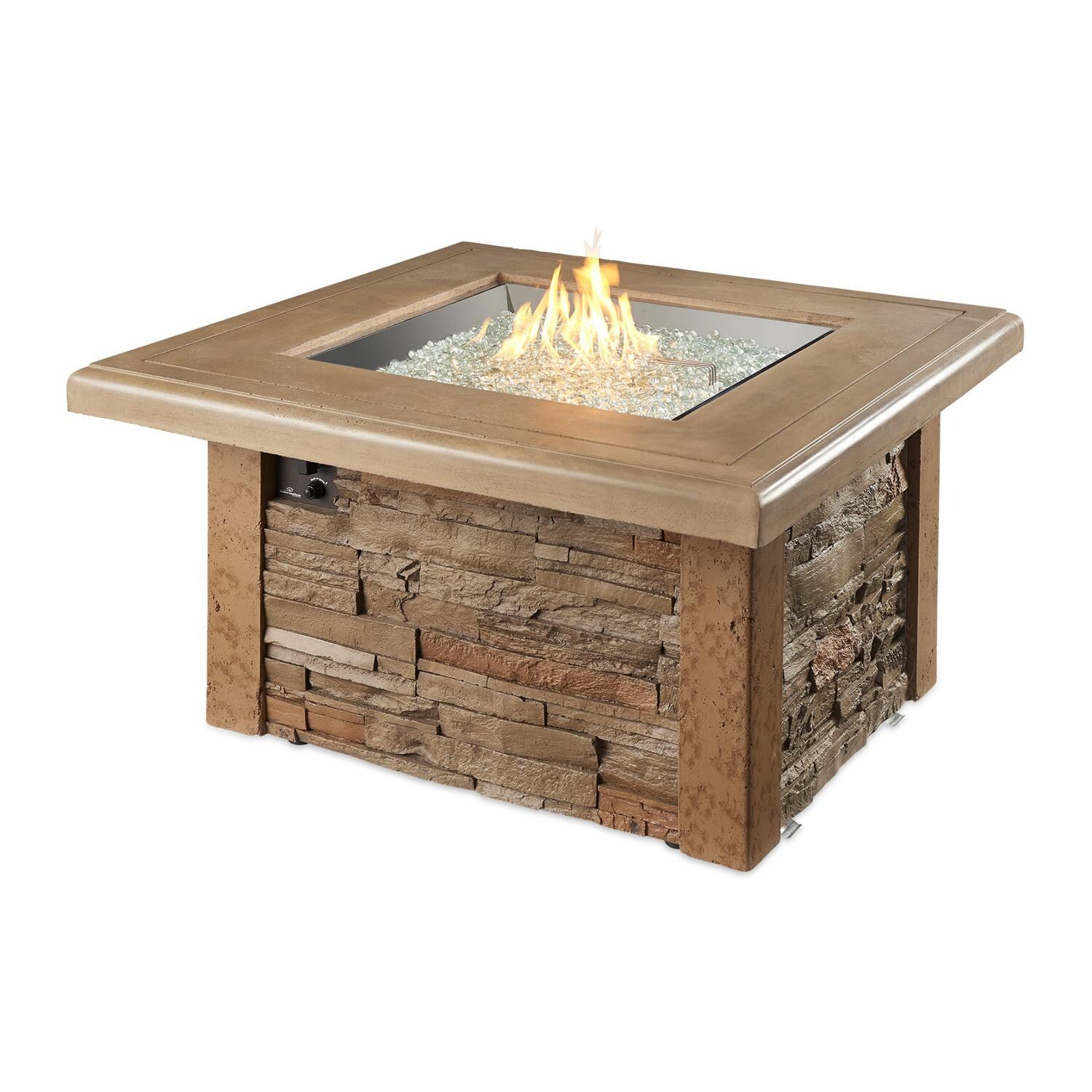 The Outdoor GreatRoom Company Sierra Square Gas Fire Pit Table - Flame thumbnail