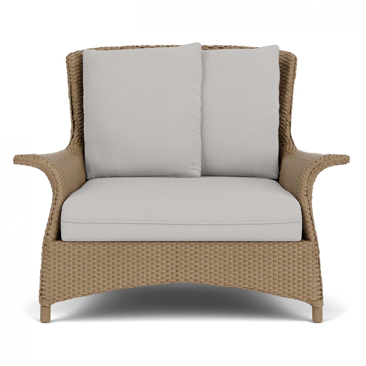 Lloyd Flanders Mandalay Chair and a Half in Fawn Finish with Tundra Dove Fabric thumbnail