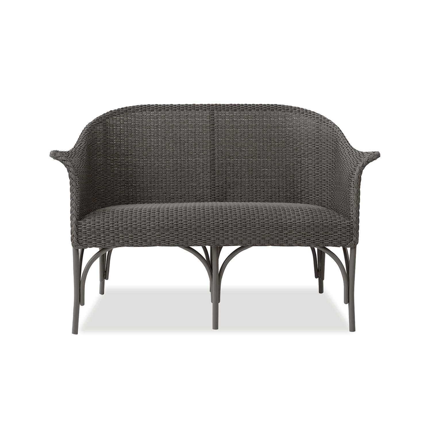 Lakeview Timeless View 4 Pc Wicker Seating Set W/Loveseat & Club Chairs in Pewter - Loveseat Front thumbnail