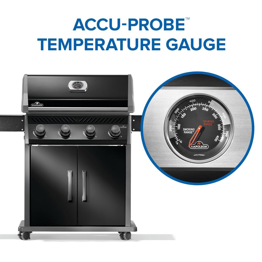 Napoleon R525PK-2 Rogue 525 4-Burner Propane Grill - Black - Temperature Gauge - Detail thumbnail