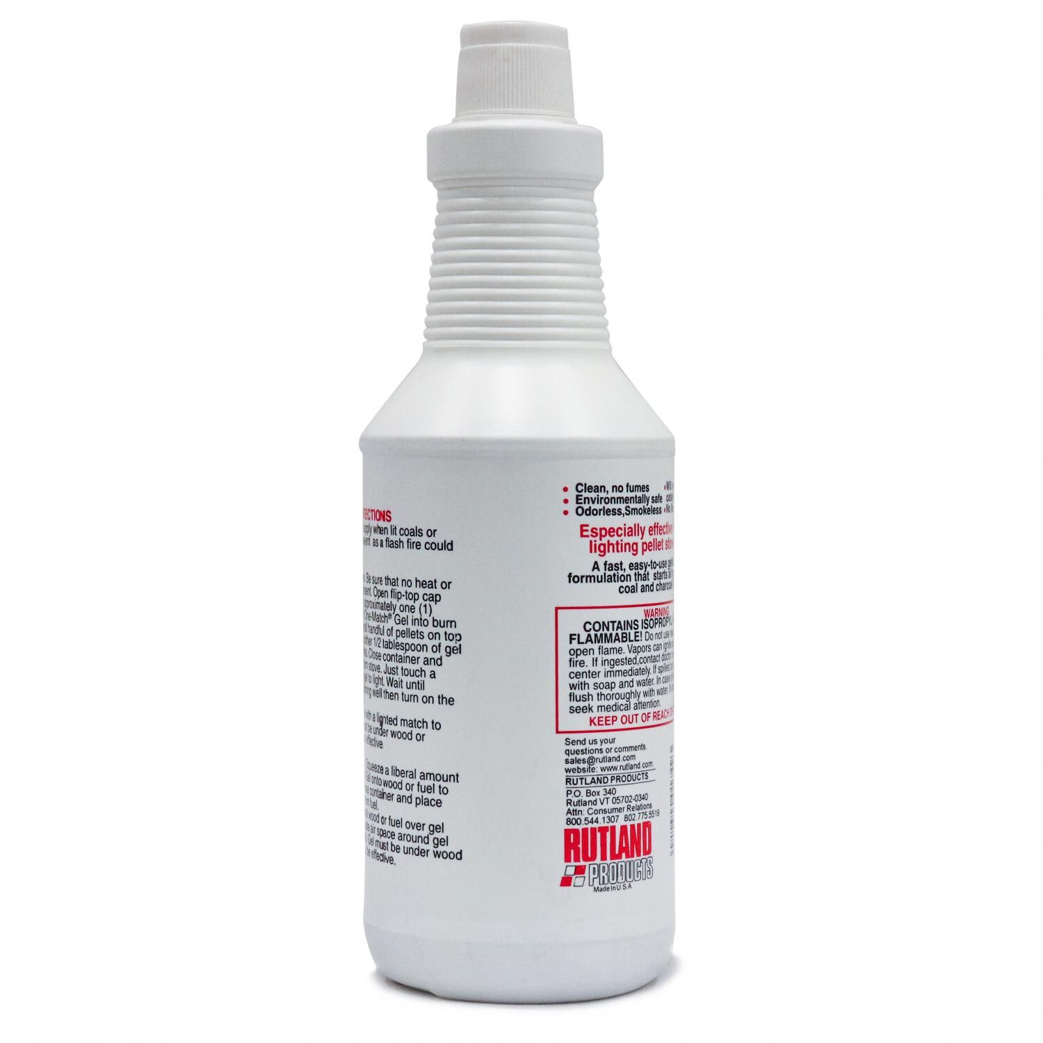 Rutland 32 Oz. One Match Gelled Fire Starter - RP49Q - Back View thumbnail