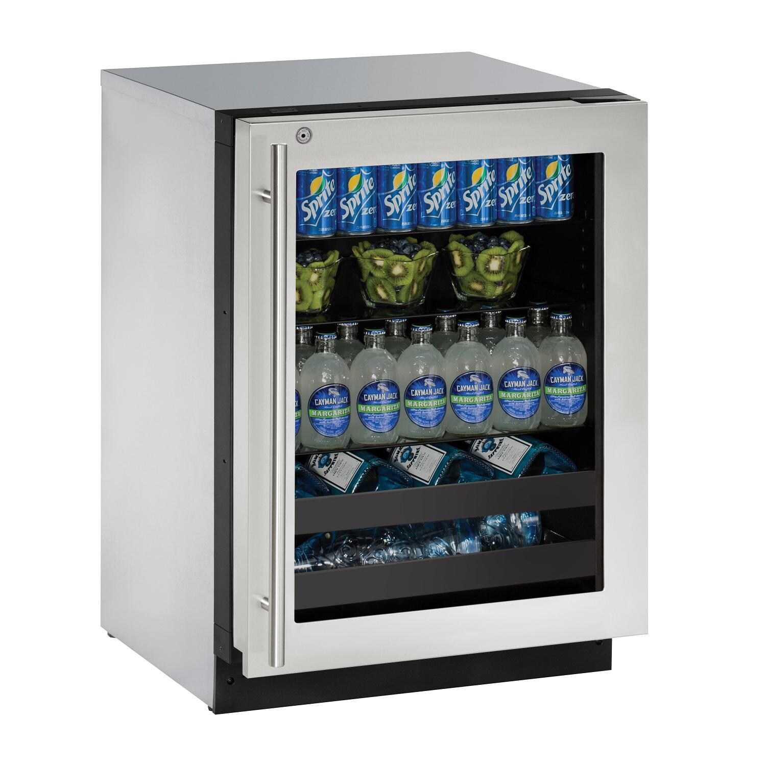 U-Line 2000 Series 24-Inch 4.9 Cu. Ft. Right Hinge Beverage Center With Lock - Stainless Steel - U-2224BEVS-13B