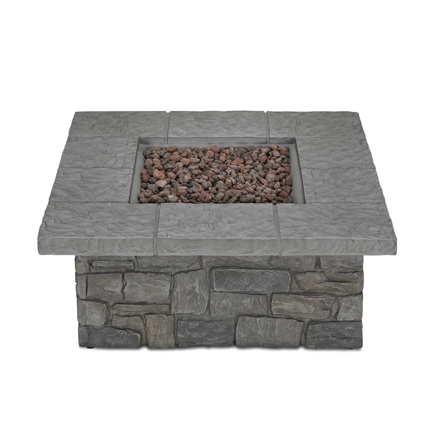 Lakeview Outdoor Designs SC-C11811NG-GRY Baywood 38-Inch Square Natural Gas Fire Table - Top thumbnail