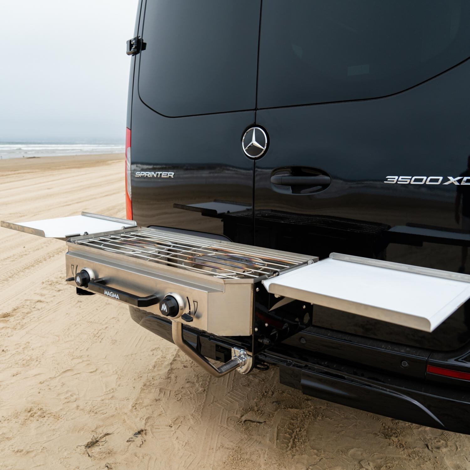 Magma CO10-102 Crossover Double Burner Firebox Outdoor Cooker - On T10-343 Trailer Hitch Mount (Mount Not Included) thumbnail