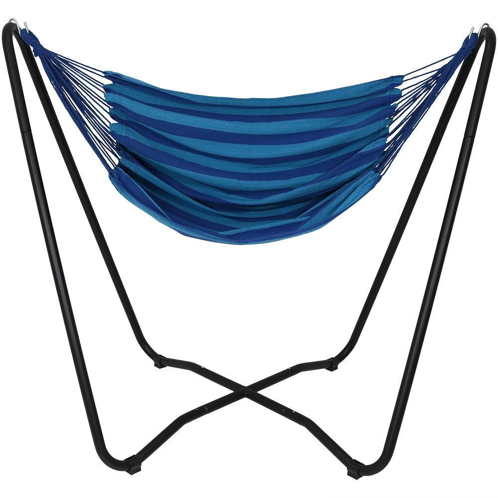 Ultimate Patio Hanging Hammock Chair Swing w/ 2-Point Space-Saving Stand - Beach Oasis thumbnail