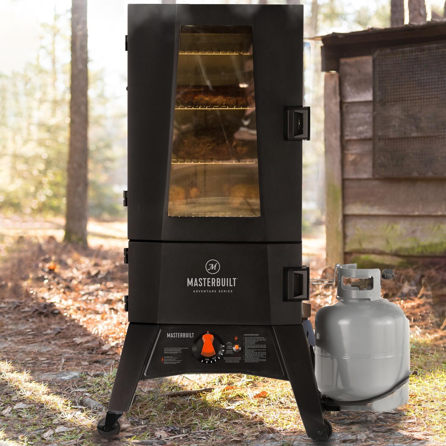 Masterbuilt MB21050916 Adventure Series MES 330G ThermoTemp Propane Smoker - Lifestyle View thumbnail