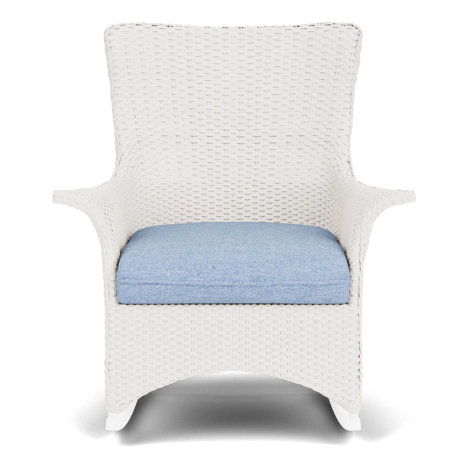 Mandalay Lloyd Loom Rocking Chair in White/Demo Skyway by Lloyd Flanders