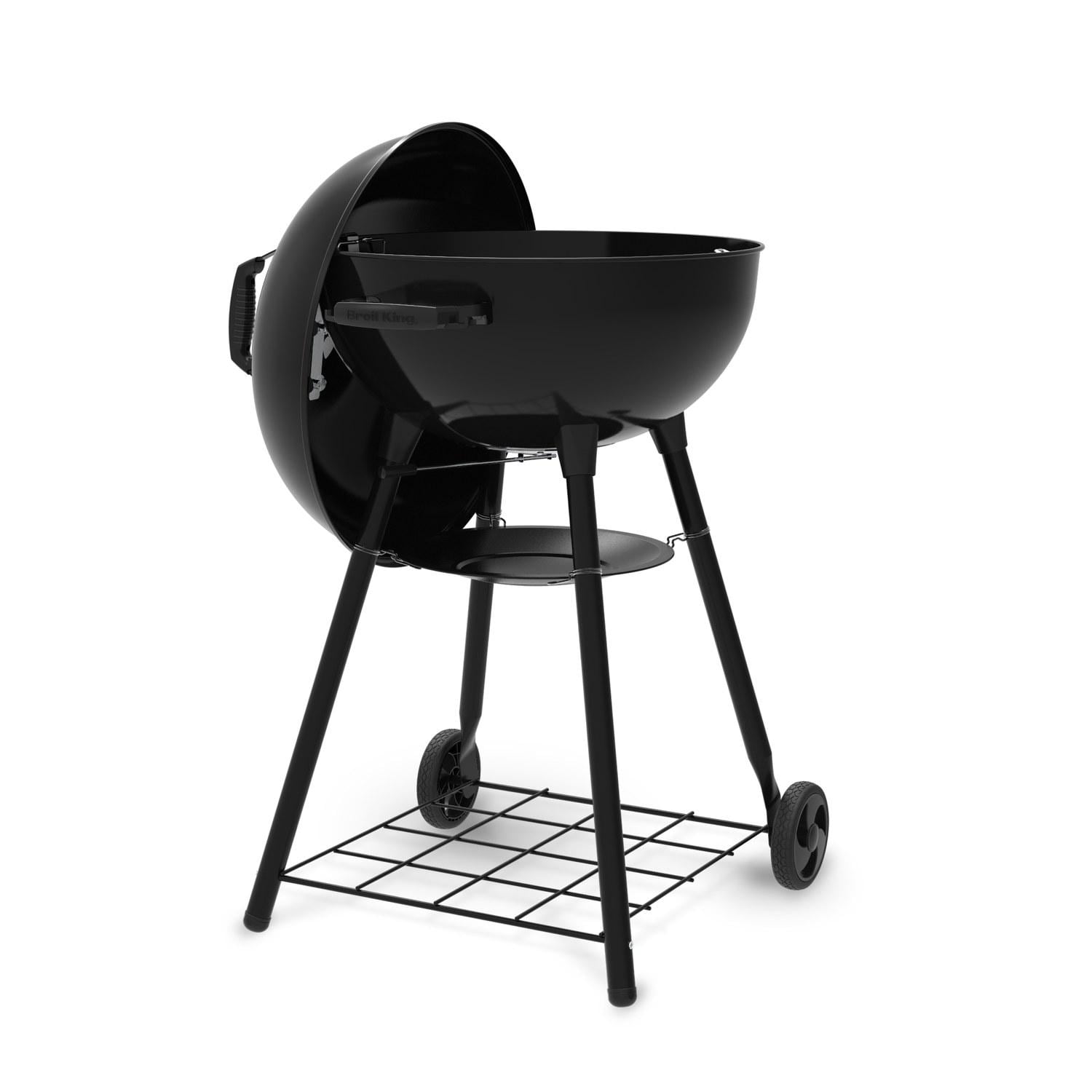 Broil King 401010 Kettle 22 1/2-in Charcoal Grill - Black - Lid Open - White Background thumbnail