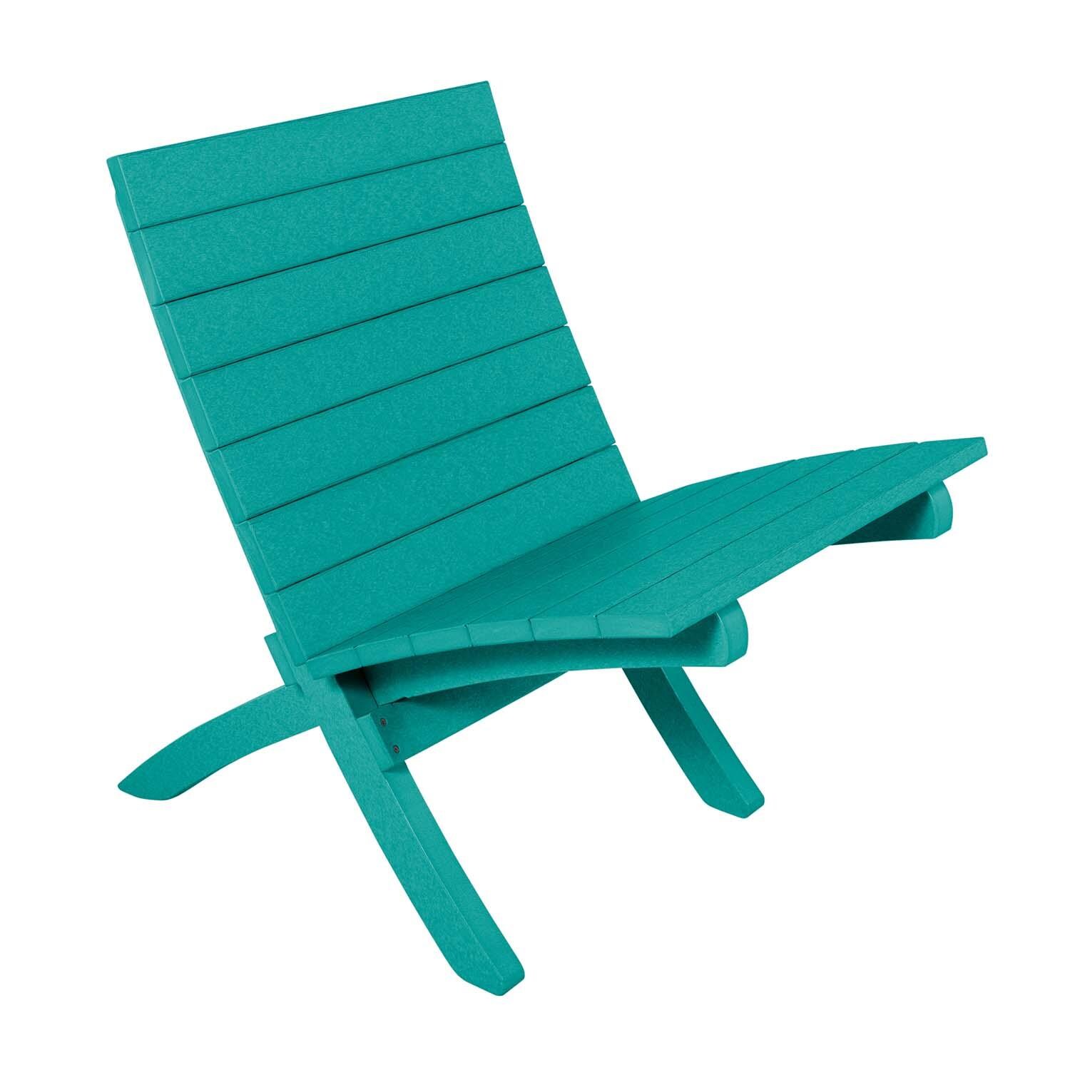 Hazel Cove Recycled Plastic Folding & Stacking Dining Side Chair in Seaglass Blue by Lakeview Outdoor Designs - White Background thumbnail