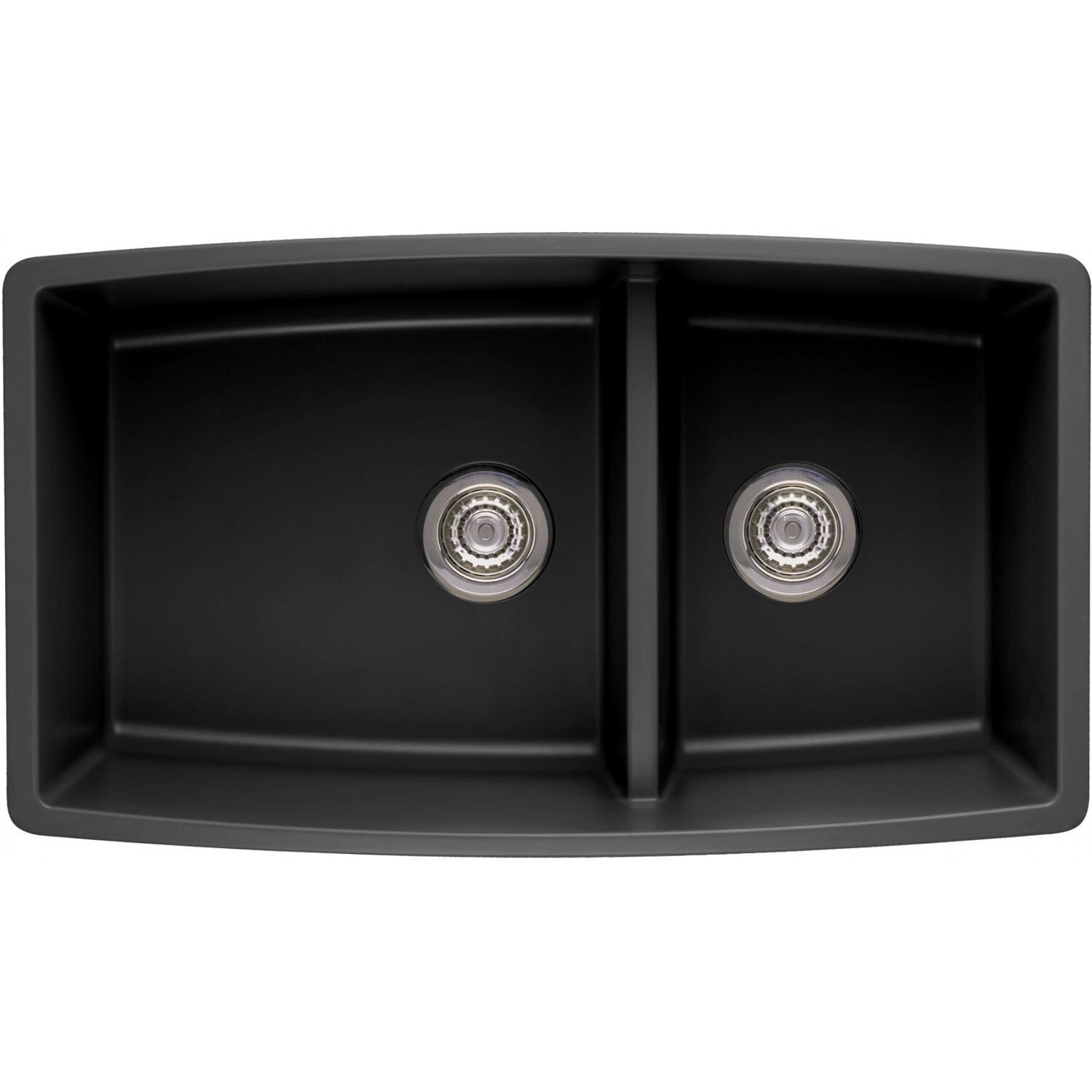 Blanco Performa 33 X 19 Silgranit II 1-3/4 Double Bowl Undermount Sink - Anthracite - 441312