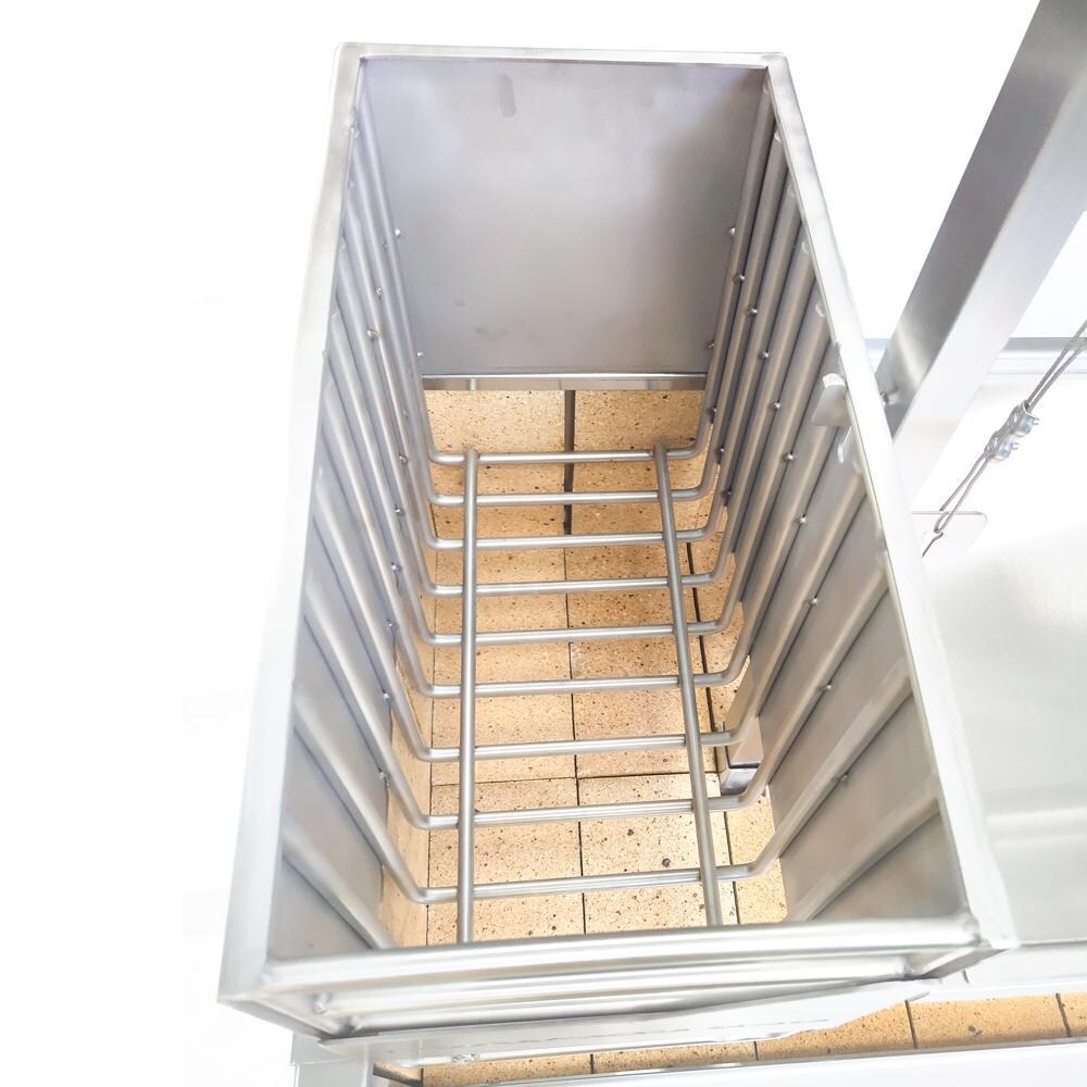 Tagwood BBQ BBQ05SSF Fully Assembled Built-In Santa Maria Argentine Wood Fire & Charcoal Grill - Inside of Firebox thumbnail