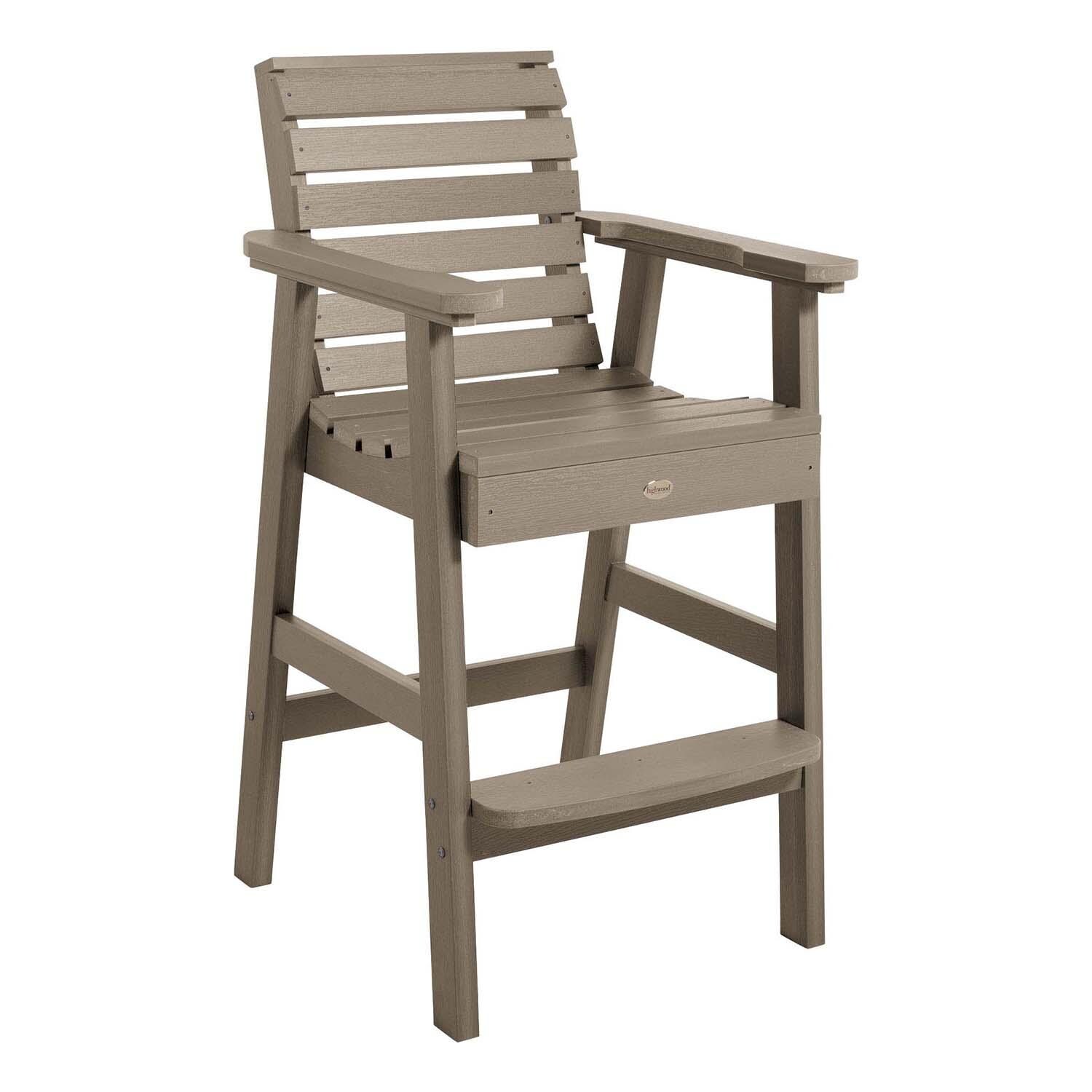 Elm Pointe Polyresin Bar Stool in Woodland Brown By Lakeview Outdoor Designs - White Background thumbnail