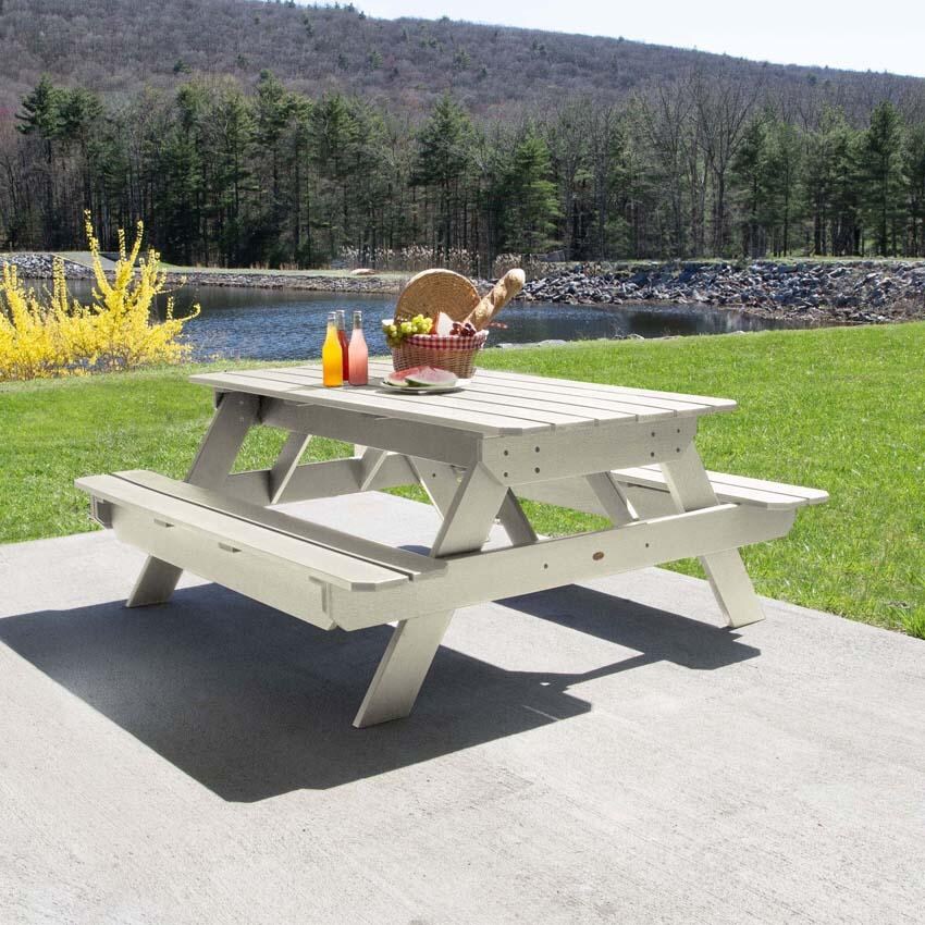 Lookwood 71 Inch Whitewash Polyresin Picnic Table By Lakeview Outdoor Designs - Lifestyle thumbnail
