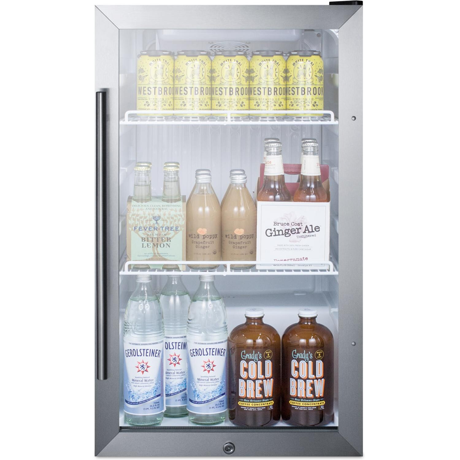 Summit Commercial SCR489OS 19-Inch 3.1 Cu. Ft. Outdoor Rated Freestanding Beverage Center - Black - Shown Stocked thumbnail